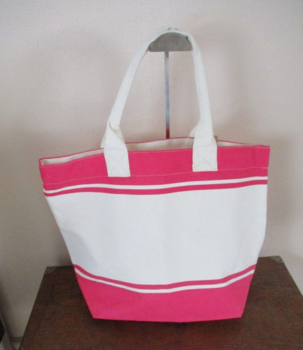 Badetasche shopper pink weiß - badetasche,